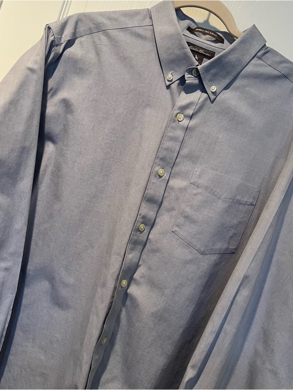 Eddie Bauer Men's Light Blue Button-Down Oxford Shirt NWOT Cotton Professional